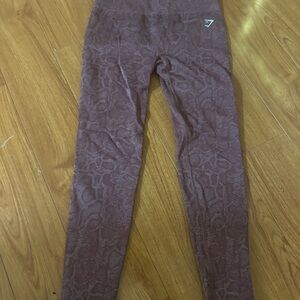 Gymshark Women's Patterned Leggings - Burgundy